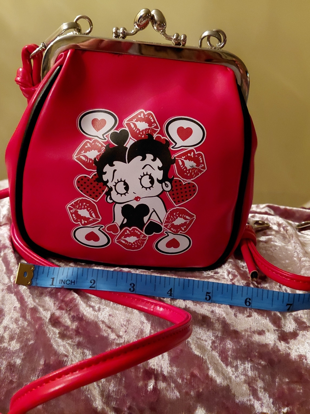 Betty Boop Red Kiss Crossbody Bag